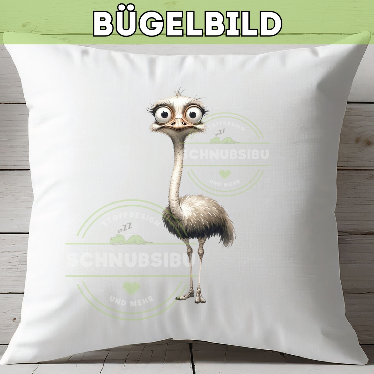 Bügelbild Verrückte Tiere - Strauss